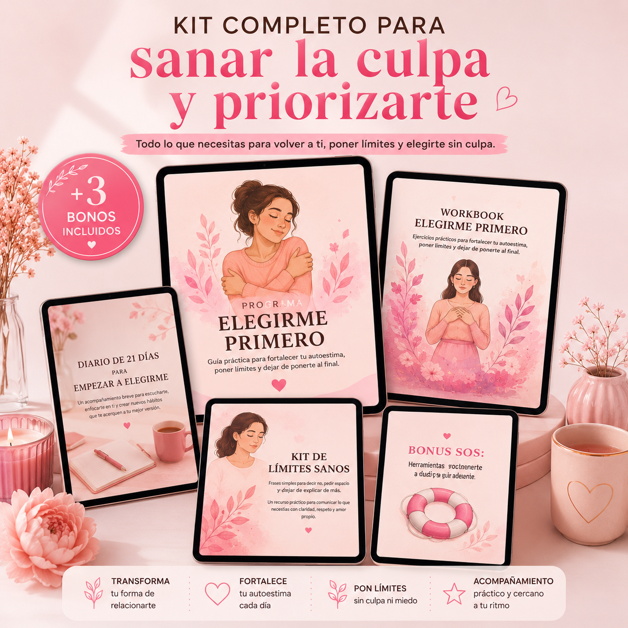 Kit completo para sanar la culpa y priorizarte + 3 🎁 Regalo